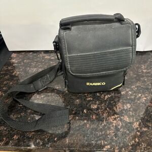 Ambico Black Padded Camera Case Carry or Shoulder Strap, 5”x 5”x 8”